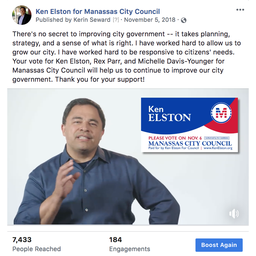 A social media posting during the campaign